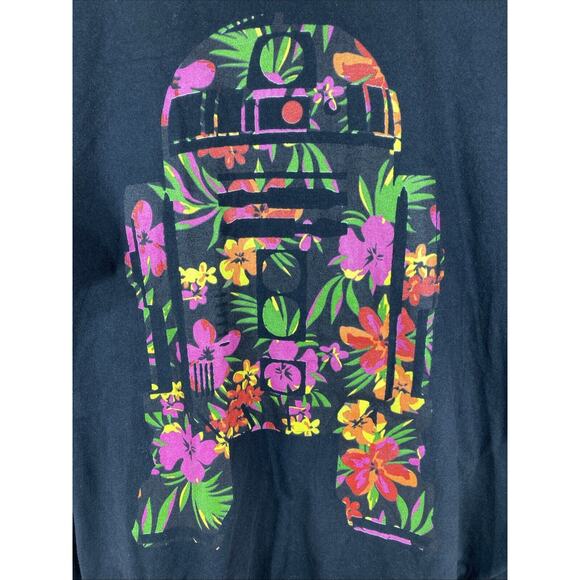 Star Wars R2D2 Floral Graphic Short Sleeve T-shirt 4xl Chest 58/60 Never Worn - Picture 2 of 5